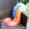 Women Autumn Scarf Rainbow Fashion Mongolian Fur Scarf